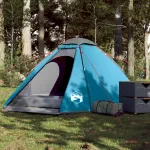 Cort de camping cupolă pentru 4 persoane, albastru, impermeabil GartenMobel Dekor