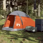 Cort de camping pentru 1 persoană, gri/portocaliu, impermeabil GartenMobel Dekor
