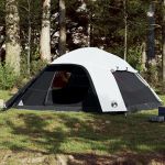 Cort de familie cupolă 6 persoane, alb opac textil impermeabil GartenMobel Dekor