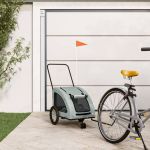 Remorcă de bicicletă animale companie, gri, textil oxford/fier GartenMobel Dekor