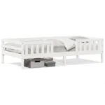 Cadru de pat, alb, 75x190 cm, lemn masiv de pin GartenMobel Dekor