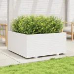 Jardinieră de grădină, alb, 100x100x49,5 cm, lemn masiv de pin GartenMobel Dekor