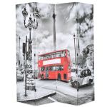 Paravan cameră pliabil, 160x170 cm, autobuz londonez, negru/alb GartenMobel Dekor