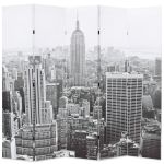 Paravan cameră pliabil, 200x170 cm, New York pe zi, alb/negru GartenMobel Dekor