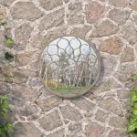 Oglindă de grădină rotundă, nisipiu, 40x3 cm, fier, uz exterior GartenMobel Dekor