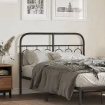 Tăblie de pat metalică, negru, 120 cm GartenMobel Dekor