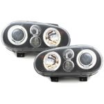 Faruri VW Golf IV 4 (09.1997-09.2003) Angel Eyes Negru Performance AutoTuning