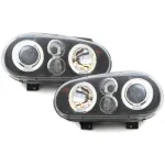 Faruri VW Golf IV 4 (09.1997-09.2003) Angel Eyes Negru Performance AutoTuning