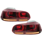Stopuri Full LED VW Golf 6 VI (2008-2013) R20 Design Rosu Fumuriu Performance AutoTuning
