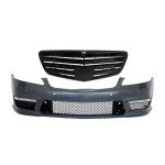 Bara Fata Mercedes S-Class W221 (2005-2012) S63 S65 Design cu Grila Centrala Negru Lucios Performance AutoTuning