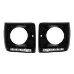 Carcasa faruri cu Lumini de zi dedicate LED DRL Crom Mercedes G-class W463 (1989-2012) G65 Design Negru Performance AutoTuning