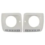 Carcasa faruri Alb cu Lumini de zi dedicate LED DRL Mercedes G-class W463 (1989-2012) G65 Design Chrome Performance AutoTuning