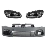 Bara Fata VW Golf VI Golf 6 (2008-2013) R20 Look cu Faruri LED Design Golf 7 3D U Design Semnal LED Dinamic Performance AutoTuning