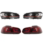 Faruri LED VW Golf 6 VI (2008-2013) Golf 7 3D Design Red Strip GTI LED Dinamic cu Stopuri R20 Performance AutoTuning