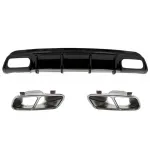 Difuzor Bara Spate Editie Neagra cu Ornamente Evacuare Compatibil cu MERCEDES A-Class W176 (2012-2018) A45 Facelift Design Performance AutoTuning