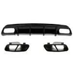 Difuzor Bara Spate cu Ornamente Evacuare Negre Mercedes A-Class W176 (2012-2018) A45 Facelift Design Performance AutoTuning