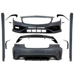 Pachet Exterior Complet Mercedes A-Class W176 (2012-2018) A45 Design cu Prelungiri Bara Fata Spate si Eleron Portbagaj Performance AutoTuning