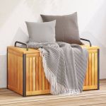 Cutie de perne de exterior 85x45x45/53cm lemn masiv acacia/oțel GartenMobel Dekor