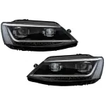 Faruri LED DRL VW Jetta Mk6 VI (2011-2017) Semnal Dinamic Secvential Xenon Matrix Design Performance AutoTuning