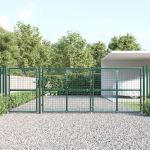 Poartă de grădină din plasă, verde, 400x175 cm, oțel galvanizat GartenMobel Dekor