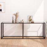 Masă consolă, transparent, 200x35x75,5 cm, sticlă securizată GartenMobel Dekor