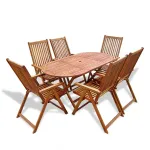 Set mobilier de exterior, 7 piese, lemn masiv de acacia GartenMobel Dekor