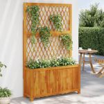 Jardinieră cu spalier, 100x32x165 cm, lemn masiv acacia GartenMobel Dekor
