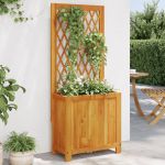 Jardinieră cu spalier, 55x29,5x132 cm, lemn masiv acacia GartenMobel Dekor