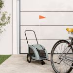 Remorcă de bicicletă animale companie, gri, textil oxford/fier GartenMobel Dekor
