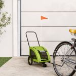 Remorcă de bicicletă animale companie, verde textil oxford/fier GartenMobel Dekor