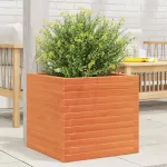 Jardinieră de grădină, maro ceruit, 50x50x46 cm, lemn masiv pin GartenMobel Dekor