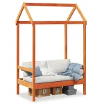 Banchet cu acoperiș maro ceruit 117,5x70x176,5cm lemn masiv pin GartenMobel Dekor