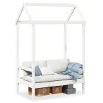 Banchetă cu acoperiș, alb, 117,5x70x176,5 cm, lemn masiv pin GartenMobel Dekor