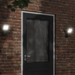 Lampă exterioară de perete cu LED, negru, aluminiu turnat GartenMobel Dekor