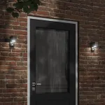 Lampă exterioară de perete cu LED/senzor, negru aluminiu turnat GartenMobel Dekor