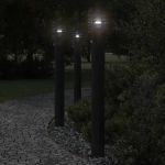 Lampă exterioară de podea cu senzor, negru, 110 cm, oțel inox GartenMobel Dekor