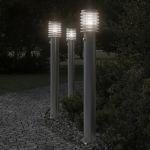 Lampă exterioară de podea cu senzor argintiu 110 cm, oțel inox GartenMobel Dekor