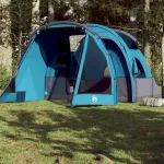 Cort de camping tunel pentru 4 persoane, albastru, impermeabil GartenMobel Dekor