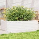Jardinieră de grădină, alb, 90x40x23 cm, lemn masiv de pin GartenMobel Dekor