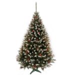 Brad de craciun artificial, conuri de brad si fructe rosii, cherry tree 180 cm, aspect nins MultiMark GlobalProd