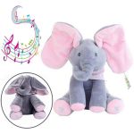 Elefantel de plus interactiv, canta si isi misca urechile, jucarie peek a boo MultiMark GlobalProd
