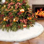Fusta covor blanita alba pentru brad de craciun, diametru 120 cm, pufoasa, aspect zapada MultiMark GlobalProd