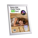 Rama click aluminiu a3, pentru postere sau afise, colturi drepte, gri MultiMark GlobalProd