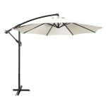 Umbrela de gradina reglabila, diametru 300 cm, suport tip picior, impermeabila, cadru otel, alba MultiMark GlobalProd