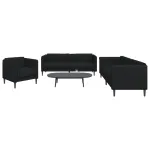 Set de canapele, 3 piese, negru, textil GartenMobel Dekor