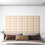 Panouri de perete 12 buc. crem 30x15 cm textil 0,54 m² GartenMobel Dekor