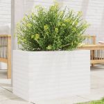 Jardinieră de grădină, alb, 70x40x45,5 cm, lemn masiv de pin GartenMobel Dekor