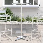 Masă bar exterior înălțime reglabilă Ø59,5x70/114,5 cm aluminiu GartenMobel Dekor