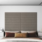 Panouri de perete 12 buc. gri deschis 90x15 cm catifea 1,62 m² GartenMobel Dekor