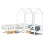 Set pat și bancă cu acoperiș, alb, 100x200 cm, lemn masiv pin GartenMobel Dekor